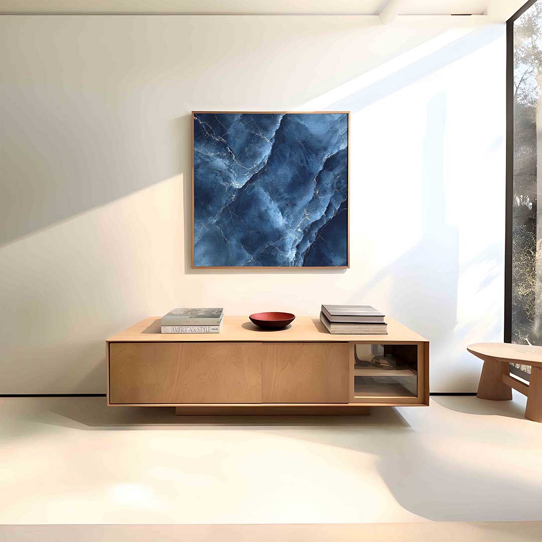 Blauwe marmerstructuur Poster