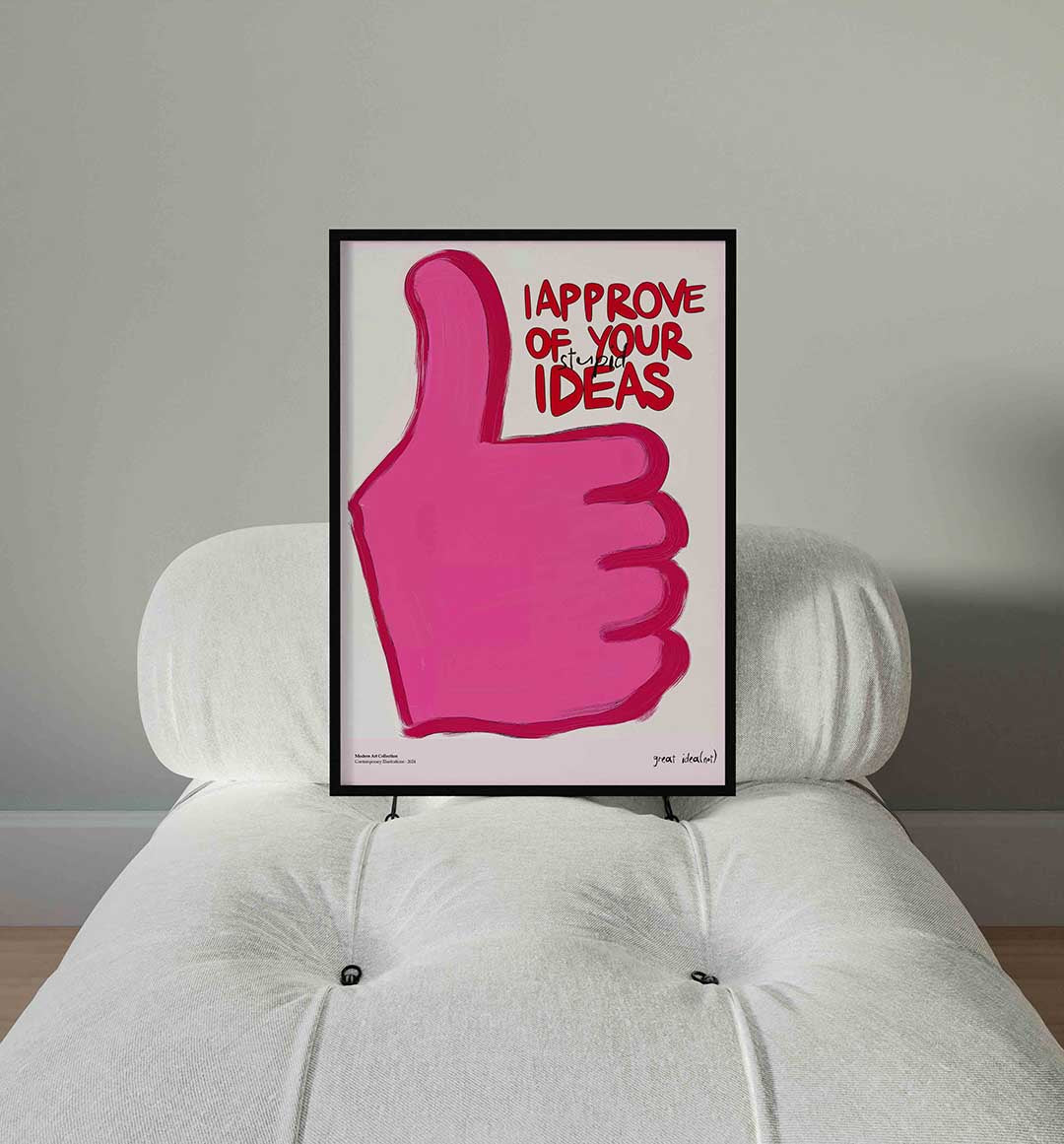 Roze duim omhoog Poster