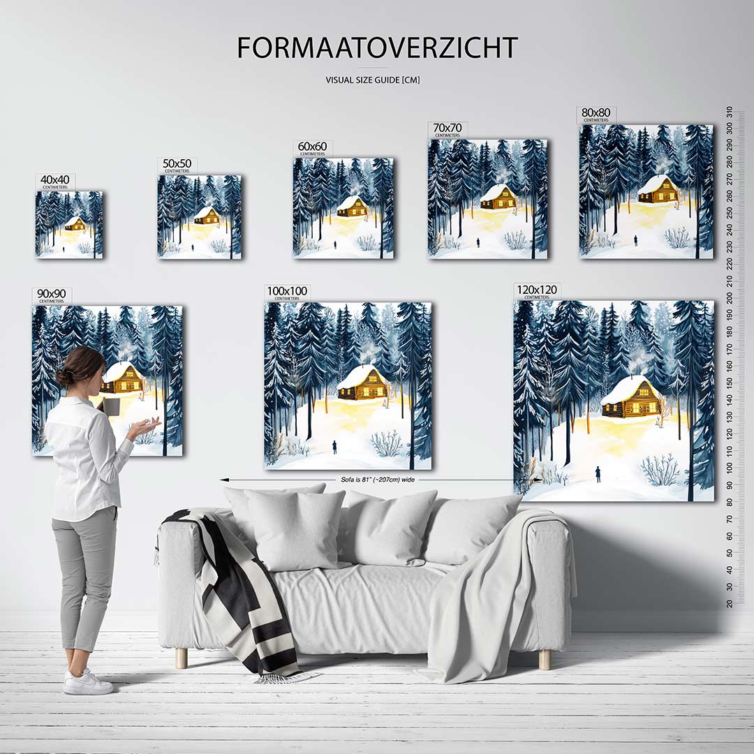 Winterse boslandschap Kunstwerk