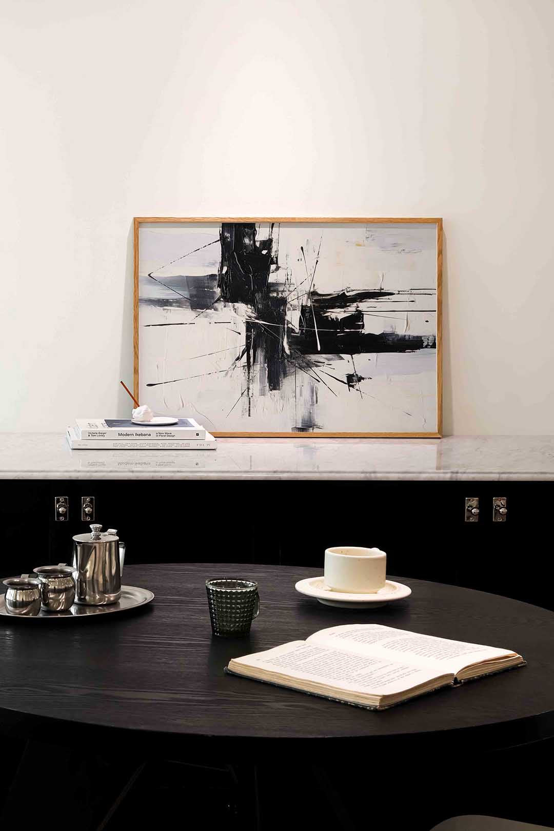 Abstracte zwart wit compositie Poster