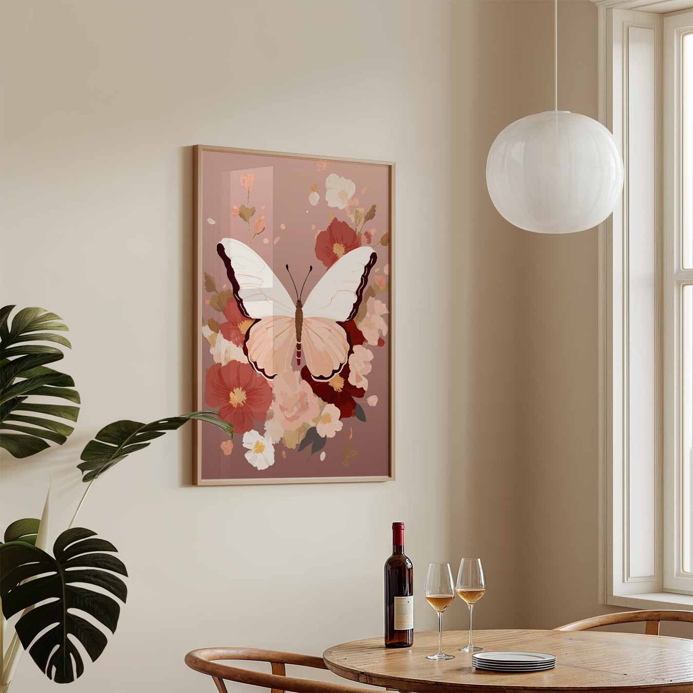 Elegante Vlinderbloemen Poster-WallArtistic