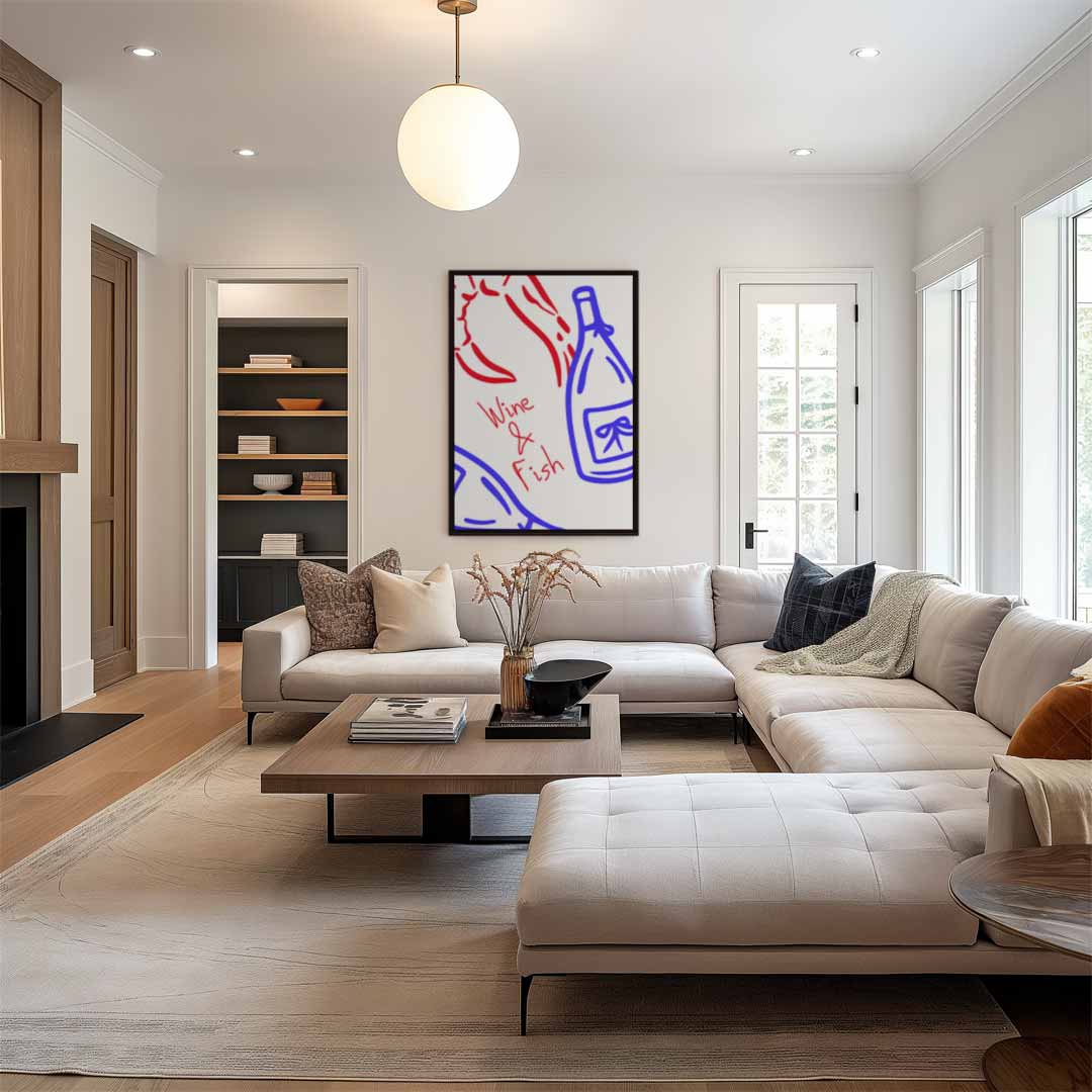 Vrolijke Wijntafel Kunstwerk-canvas-dibond-plexiglas-wanddecoratie-WallArtistic