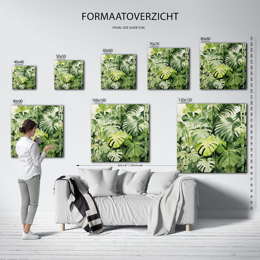 Groene bladeren compositie Kunstwerk