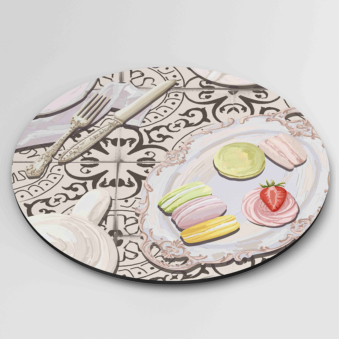 Macarons en theeservies Muurcirkel