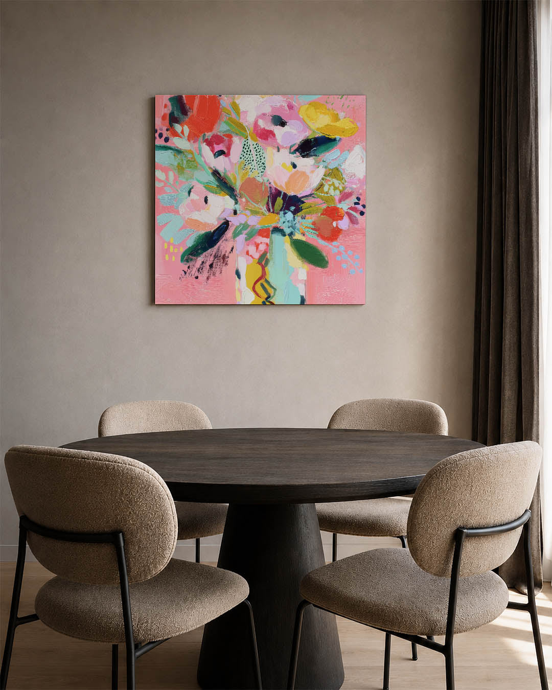 Kleurrijke bloemexplosie Kunstwerk