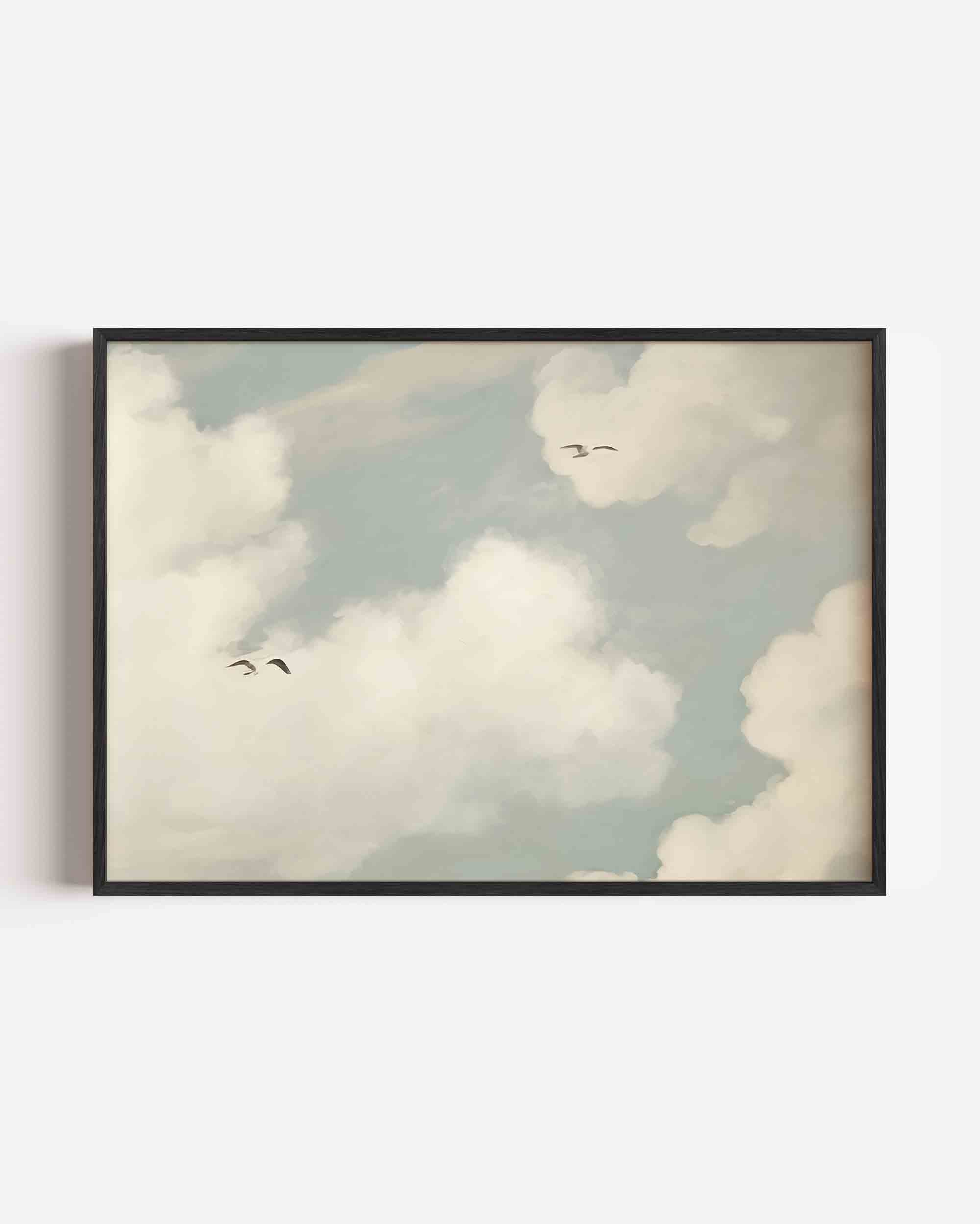 Wolken en vogels Poster
