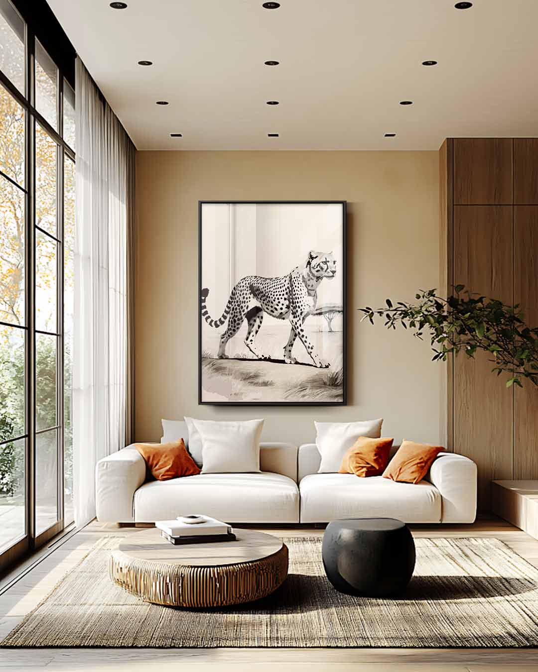 Anmutiger Gepard auf der Savanne (Kunstwerk)
