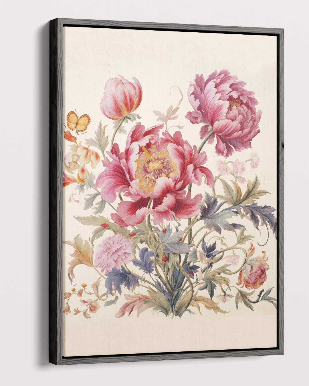 Bloemenpracht met Vlinder Kunstwerk-canvas-dibond-plexiglas-wanddecoratie-WallArtistic