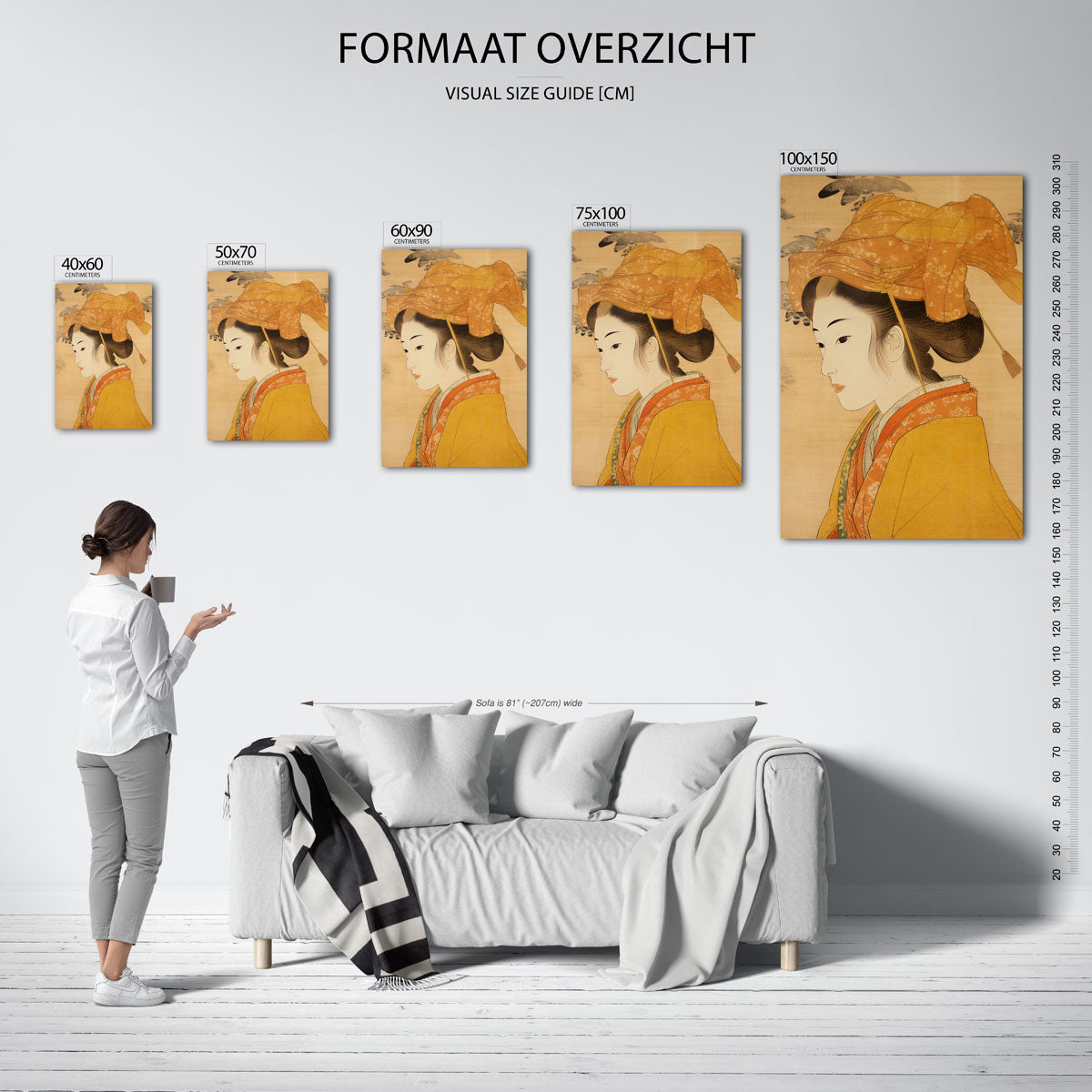 Elegante vrouwelijke portret Kunstwerk