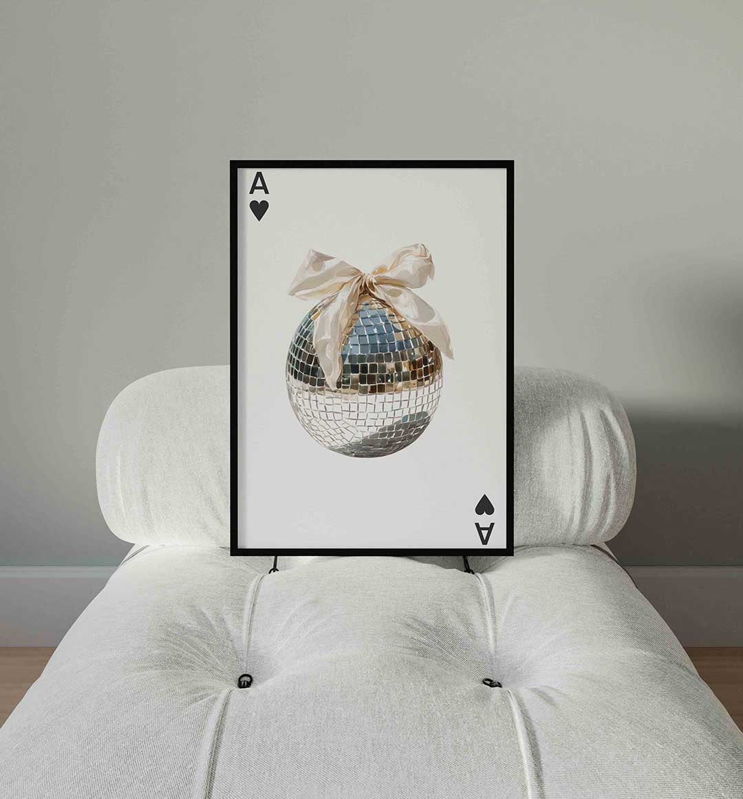 Spiegelbol met strik Poster