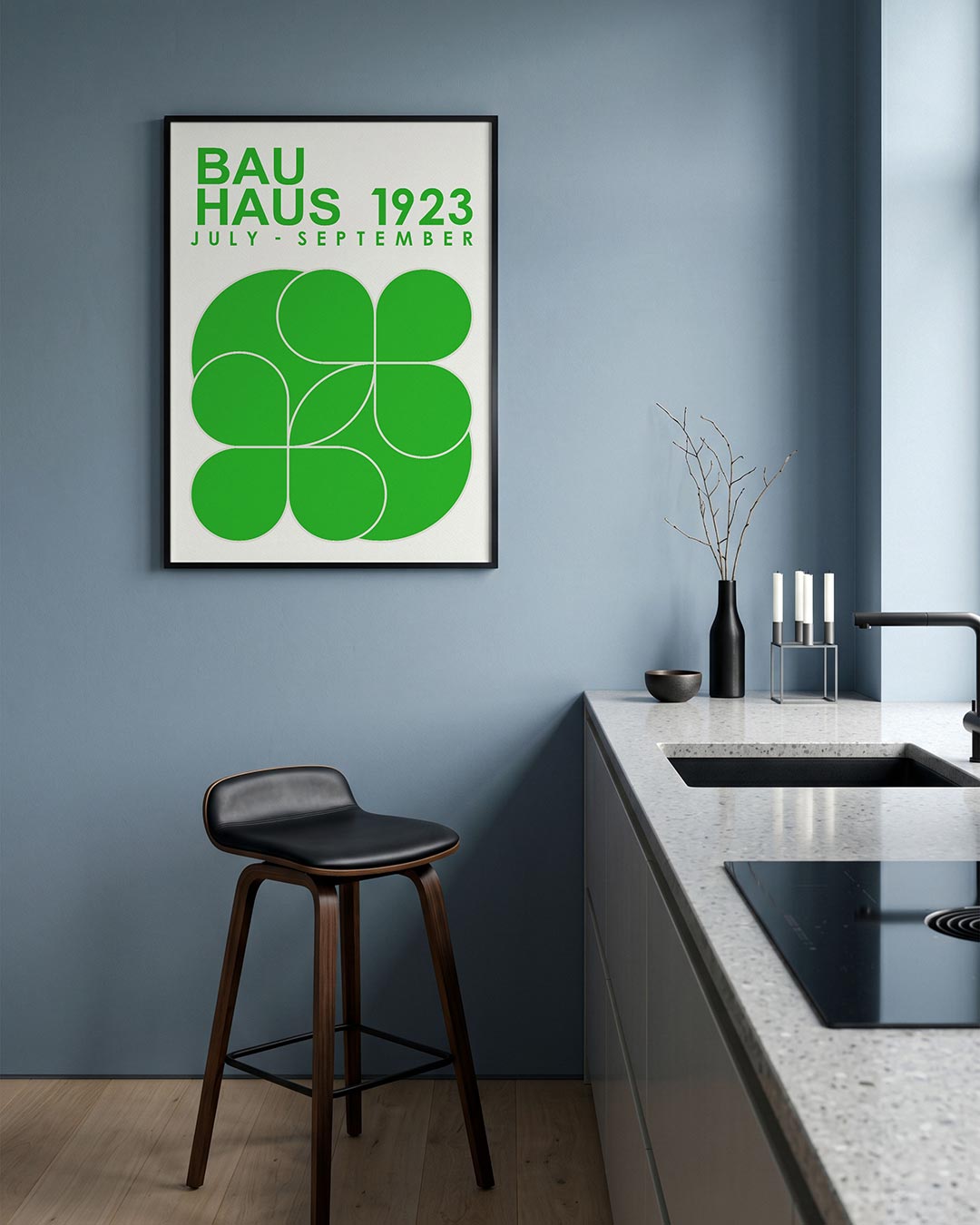 Groene vormencompositie Poster