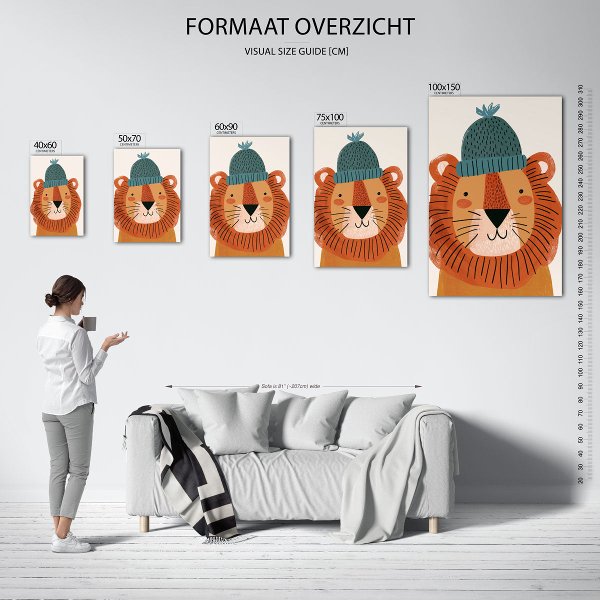Speelse leeuw illustratie Kunstwerk