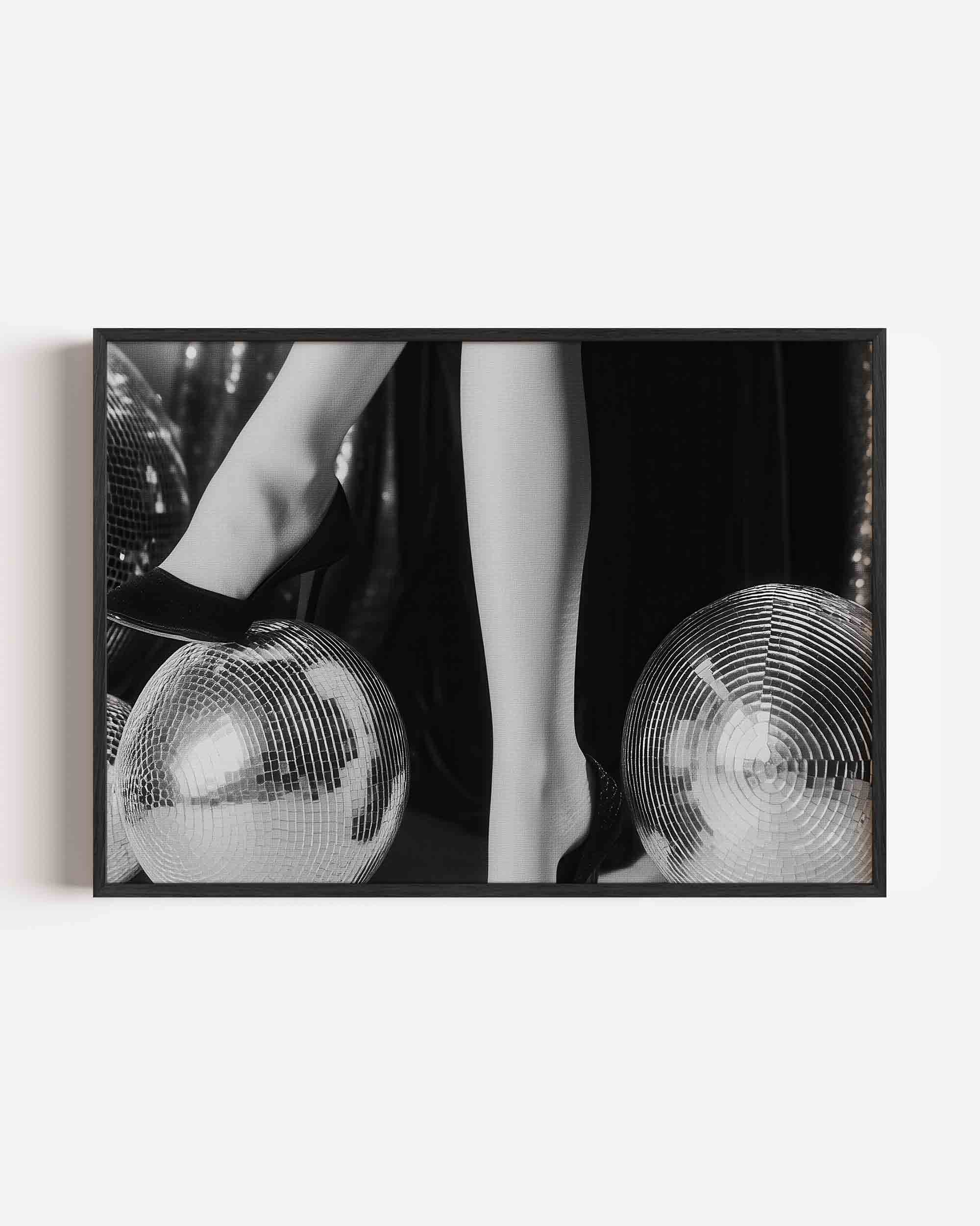 Hoge hakken en discoballen Poster