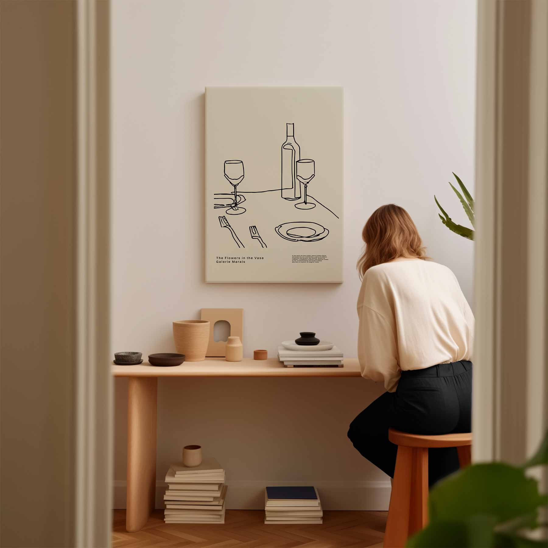 Elegante Eettafel Moment Kunstwerk-canvas-dibond-plexiglas-wanddecoratie-WallArtistic