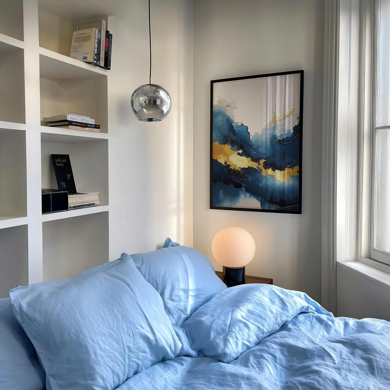 Dromerig Blauw Landschap Poster-WallArtistic