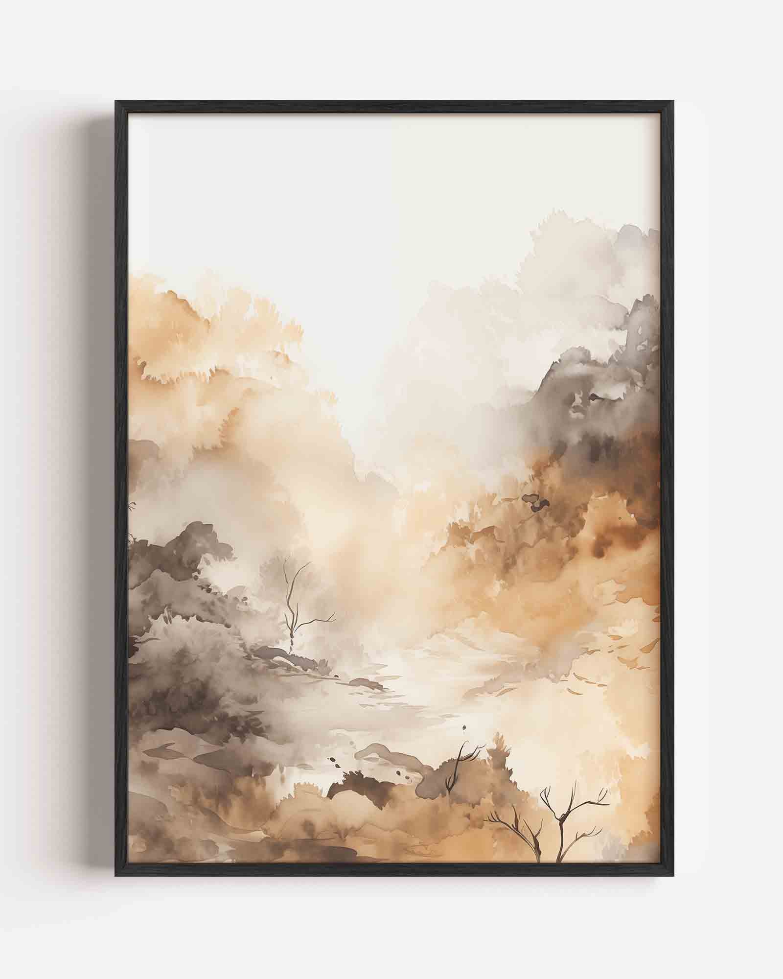 Landschap in zachte tinten Poster