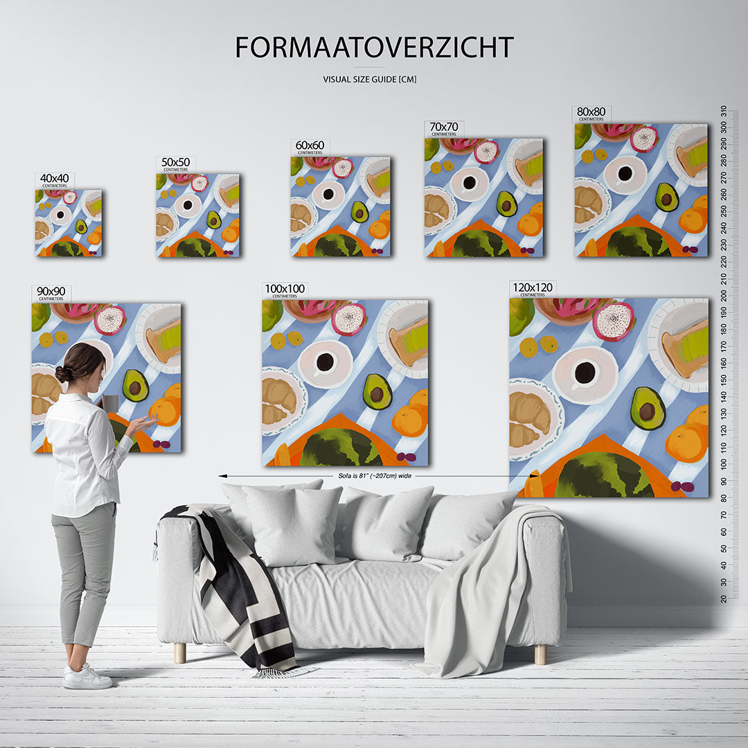 Kleurrijk ontbijt tafereel Kunstwerk