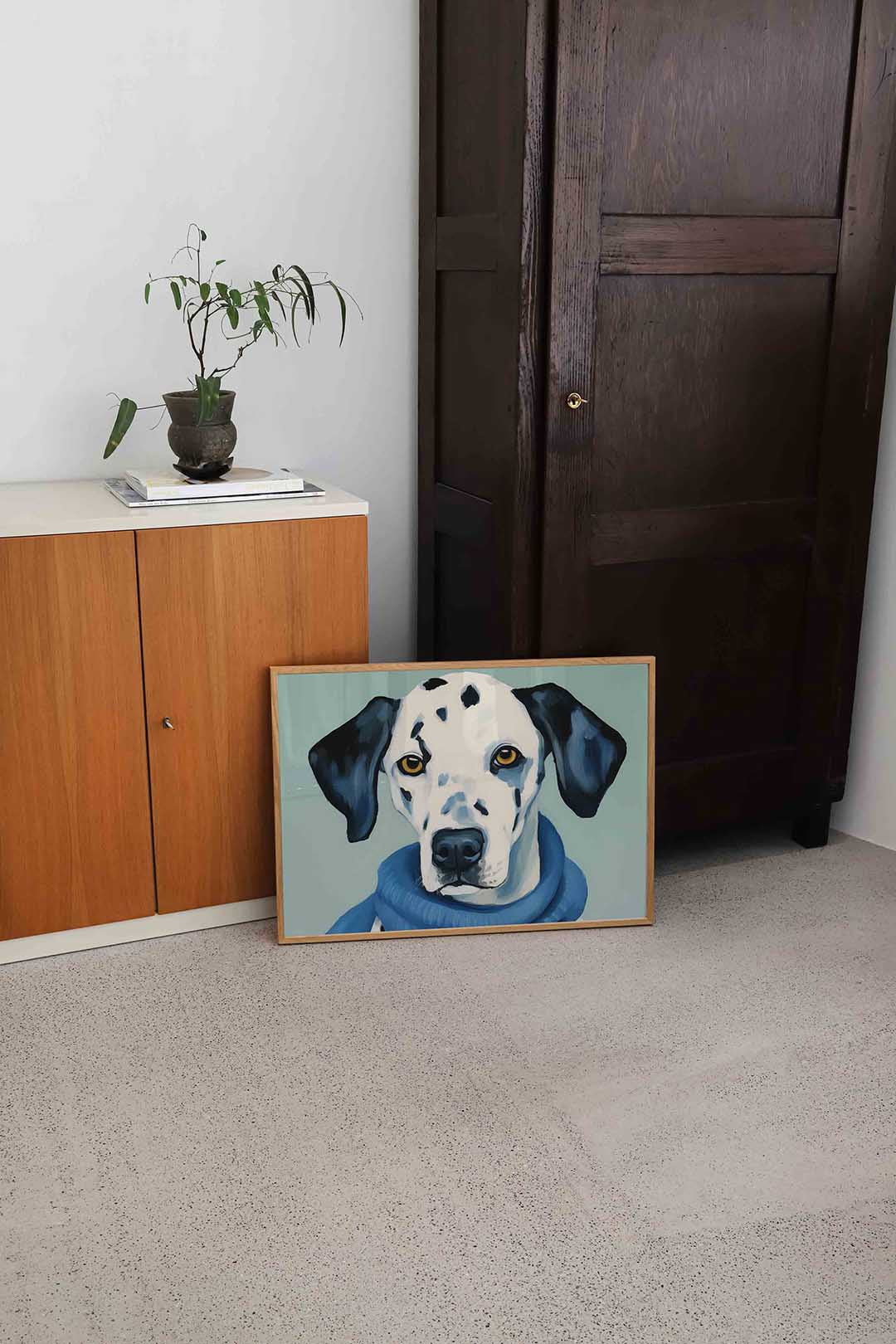 Dalmatier met blauwe sjaal Poster