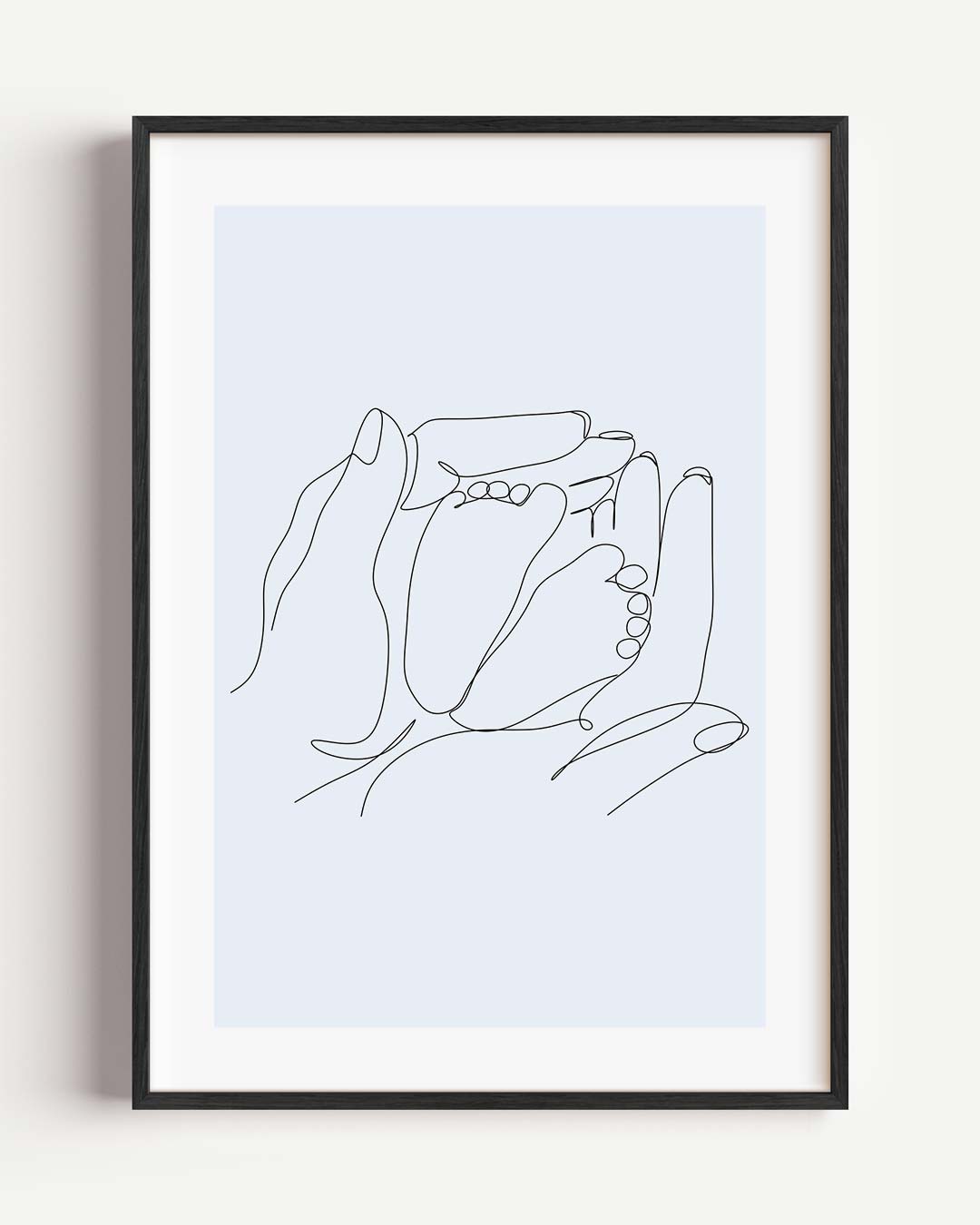 Moederliefde in Lijntekening Poster-WallArtistic