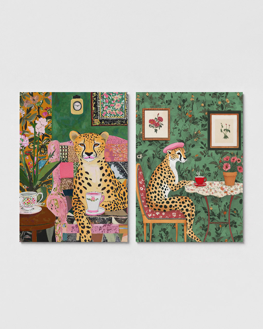 Kleurrijk diereninterieur Posterset