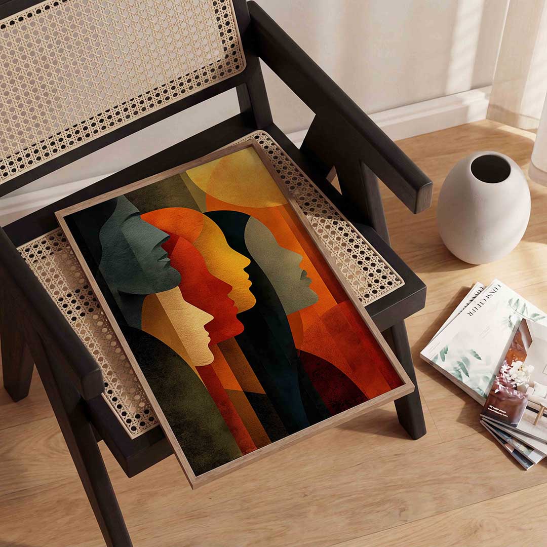 Silhouetten in profiel Poster