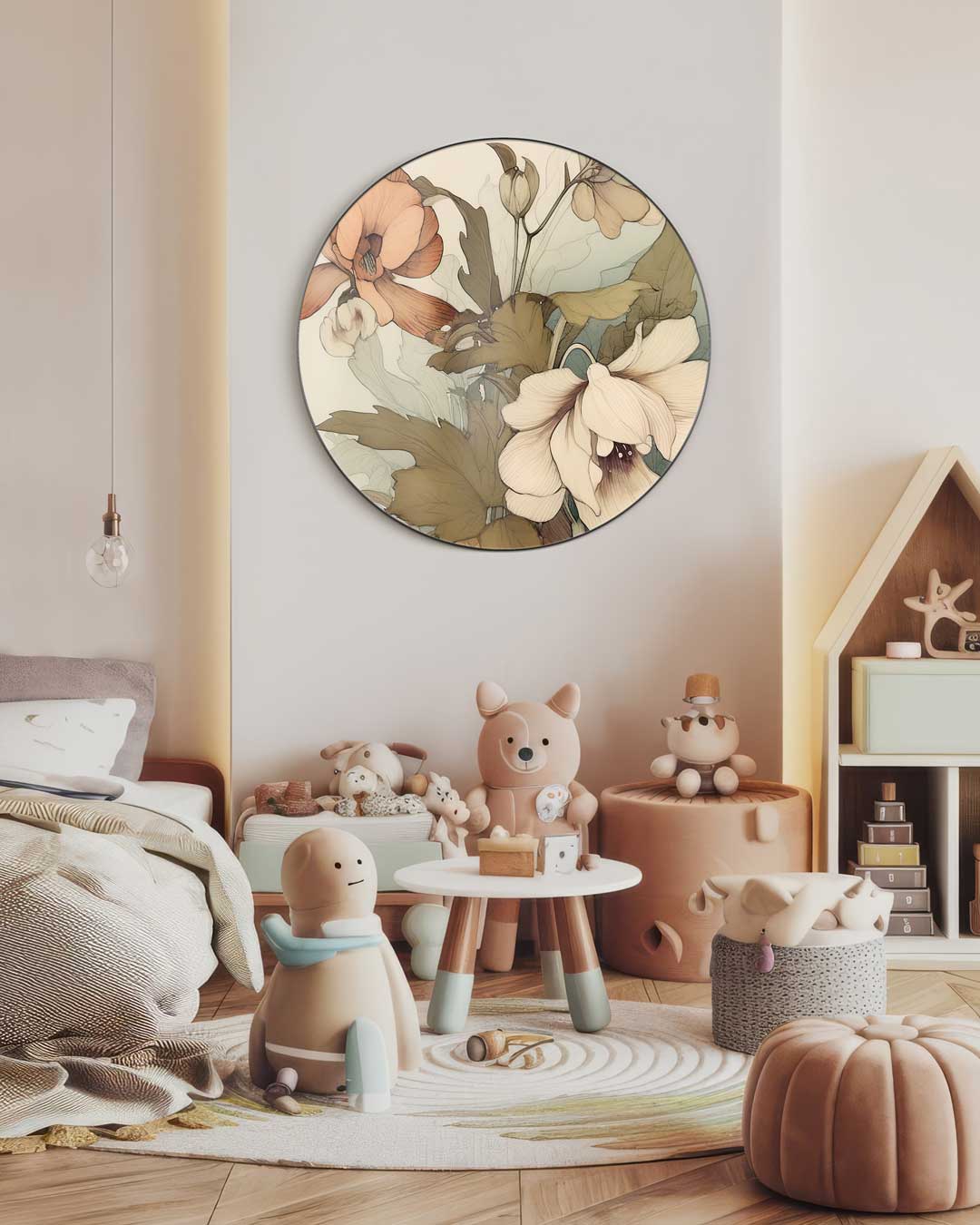 Vleugje Bloemenpracht Muurcirkel-WallArtistic