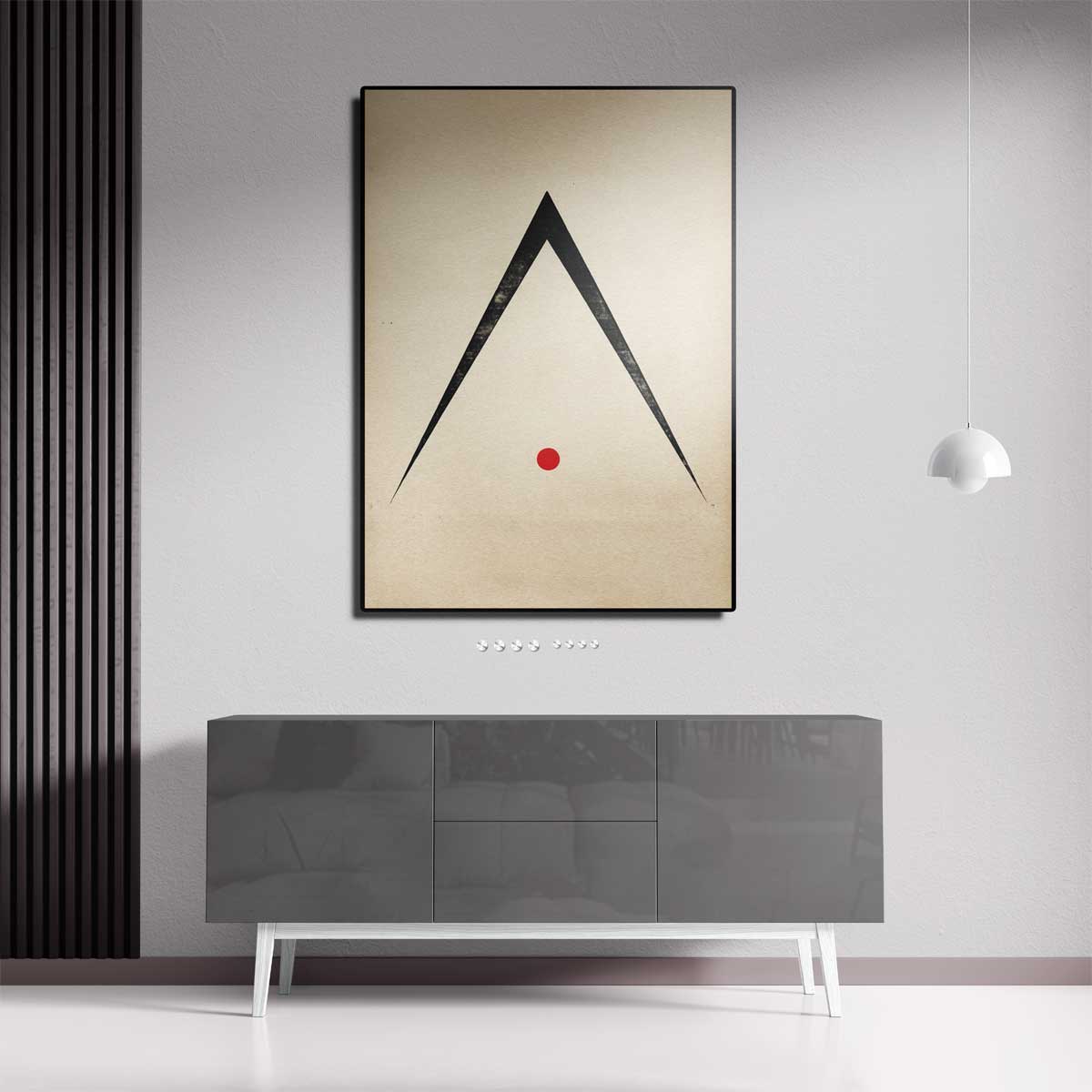 Minimalistisch Abstract Driehoek en Cirkel Kunstwerk-canvas-dibond-plexiglas-wanddecoratie-WallArtistic