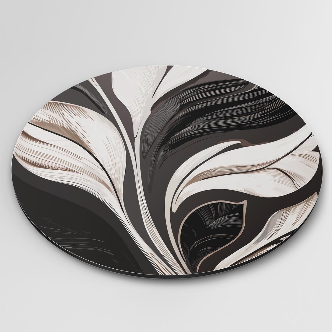 Elegante Bladprint Muurcirkel-WallArtistic