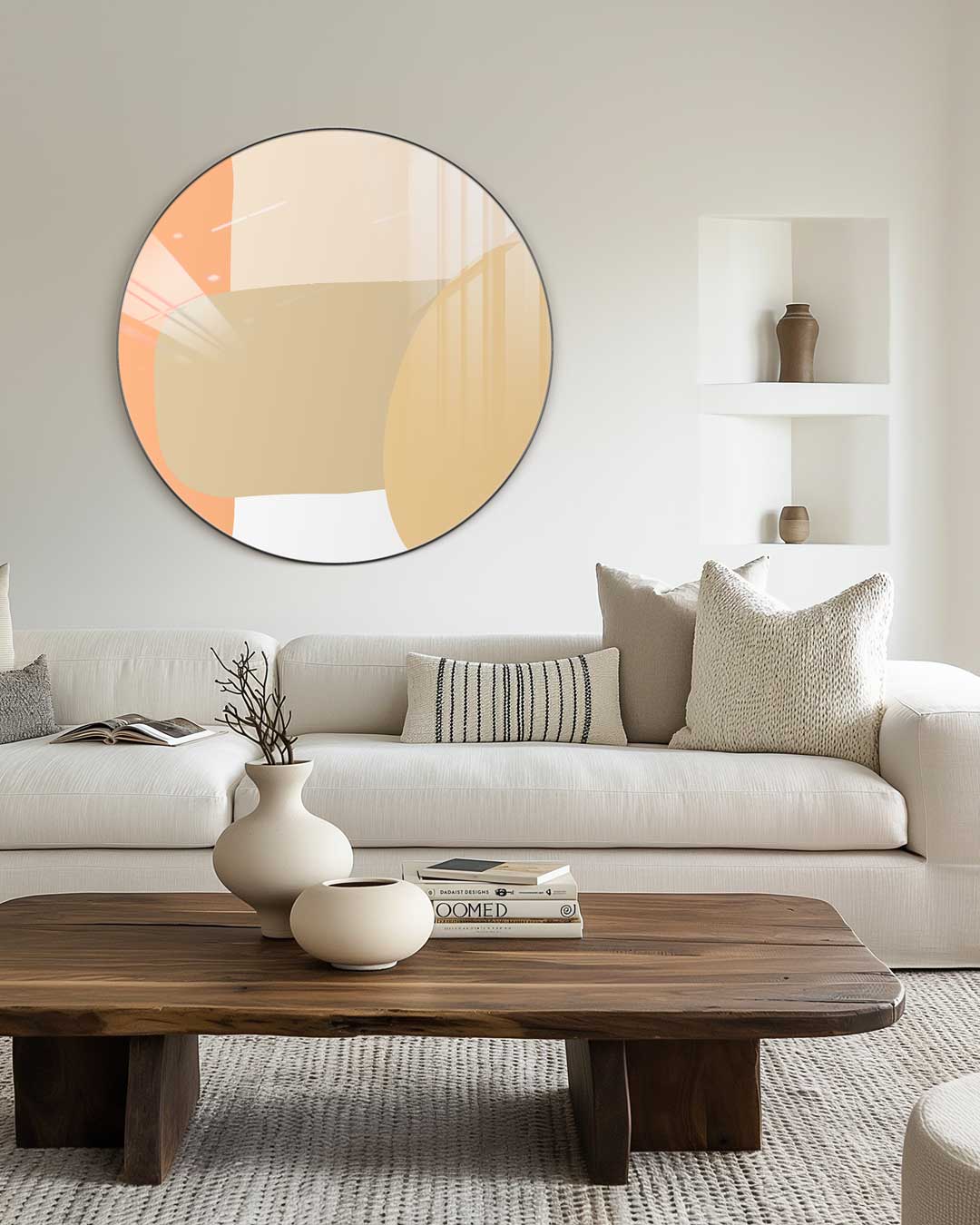 Abstracte Muurcirkel Soft Shades-WallArtistic