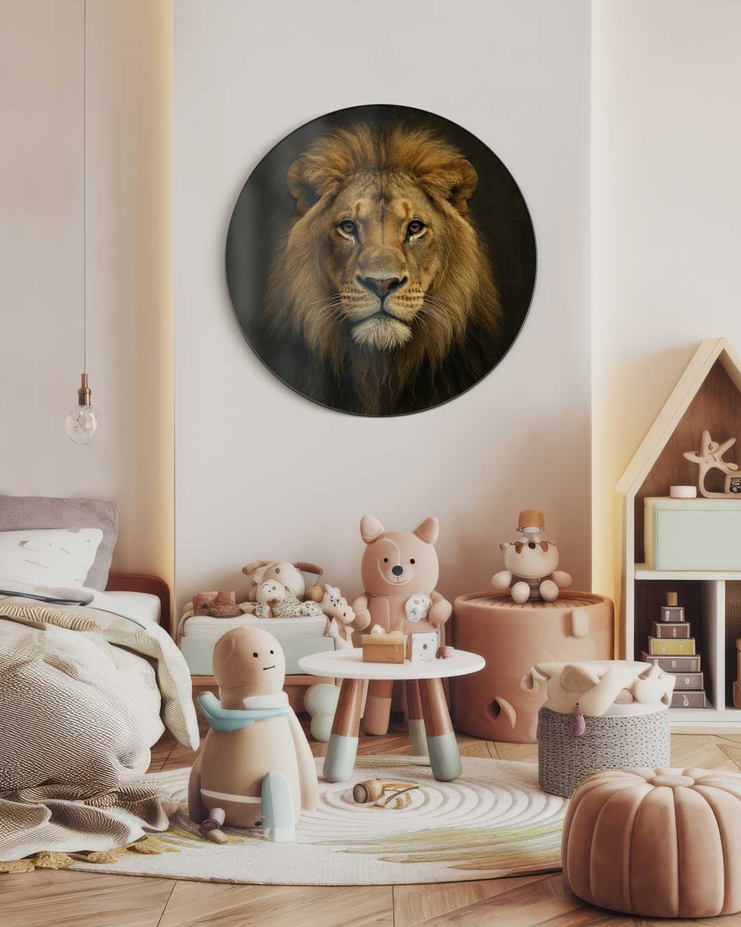 Majestueuze Leeuw Muurcirkel-WallArtistic