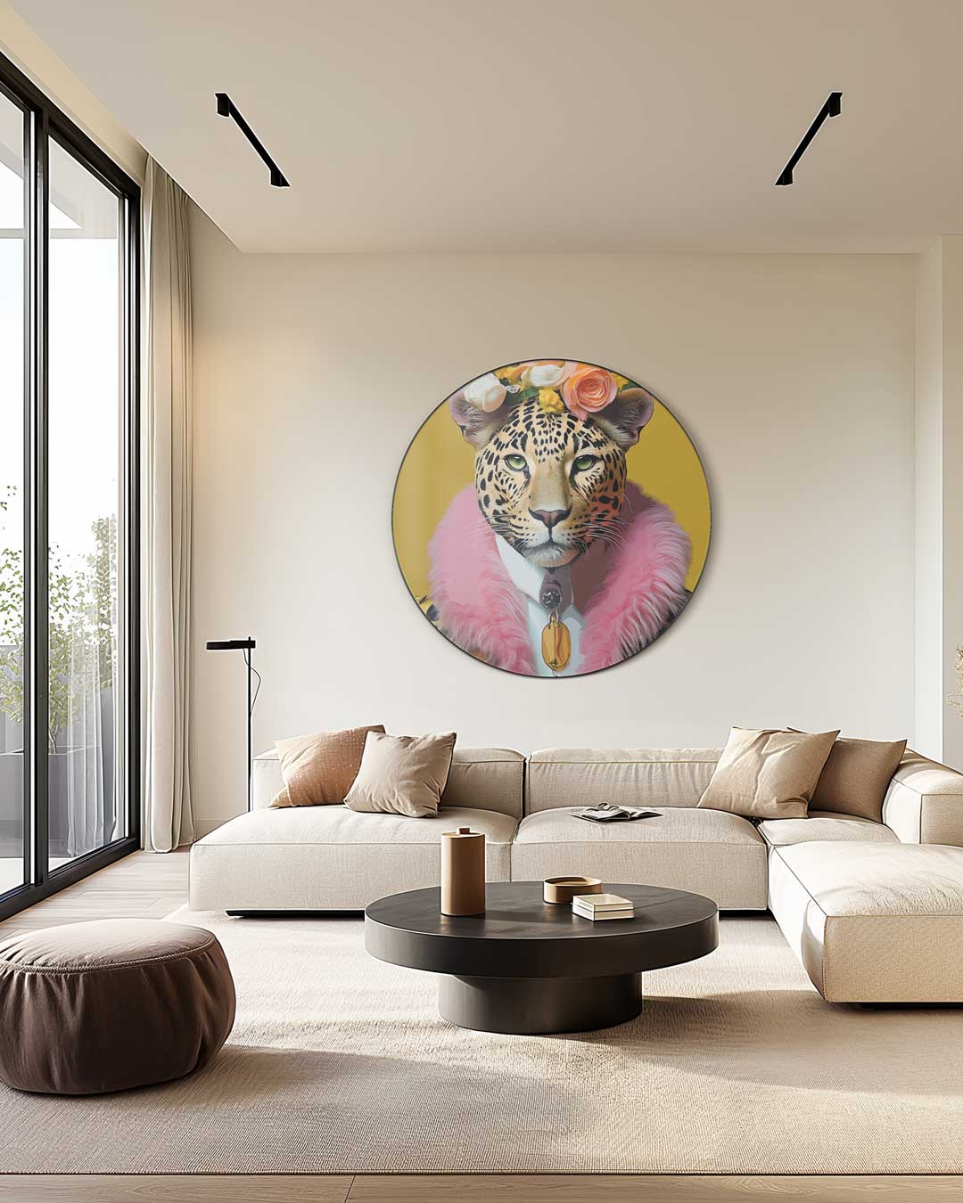 Stijlvolle Luipaard Muurcirkel-WallArtistic
