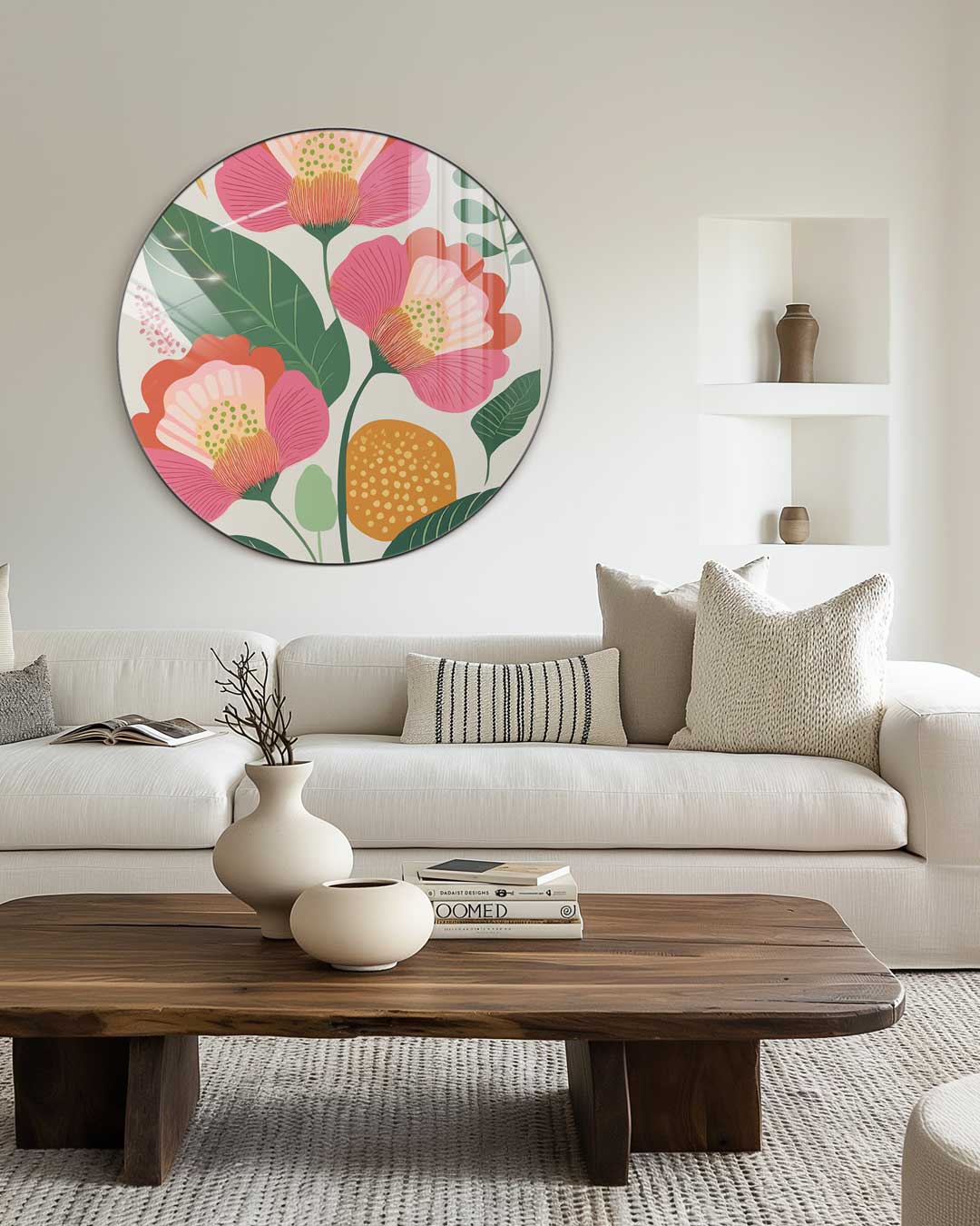 Bloemrijke Muurcirkel-WallArtistic