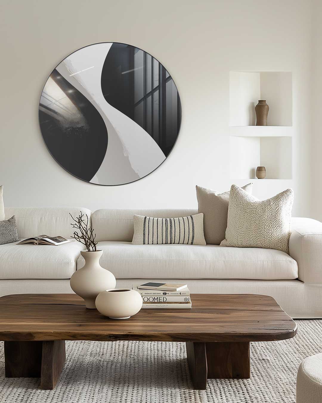 Moderne Contrast Muurcirkel-WallArtistic