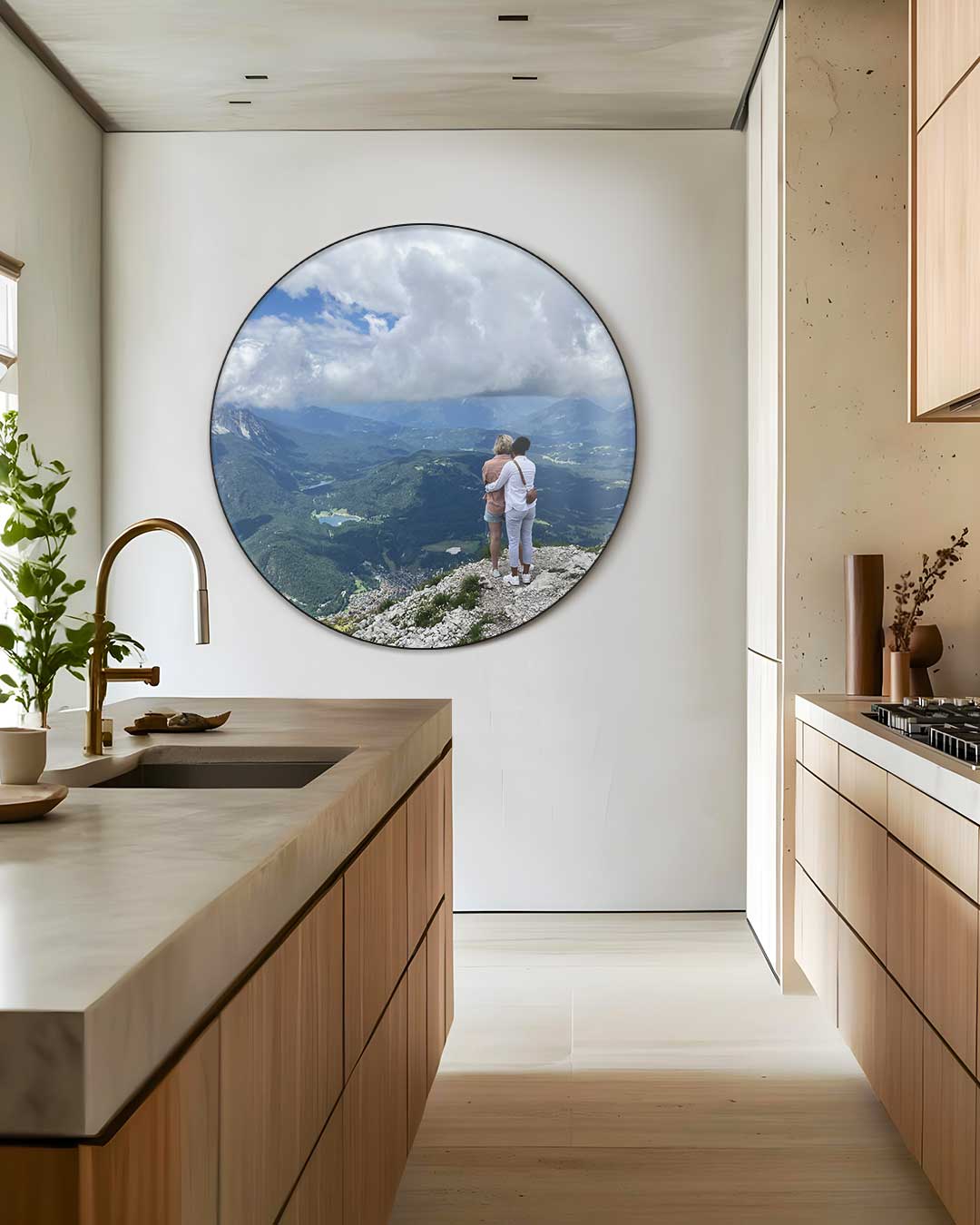 Berglandschap Muurcirkel-WallArtistic