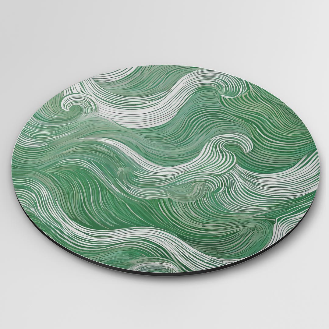 Golvende Groene Muurcirkel-WallArtistic