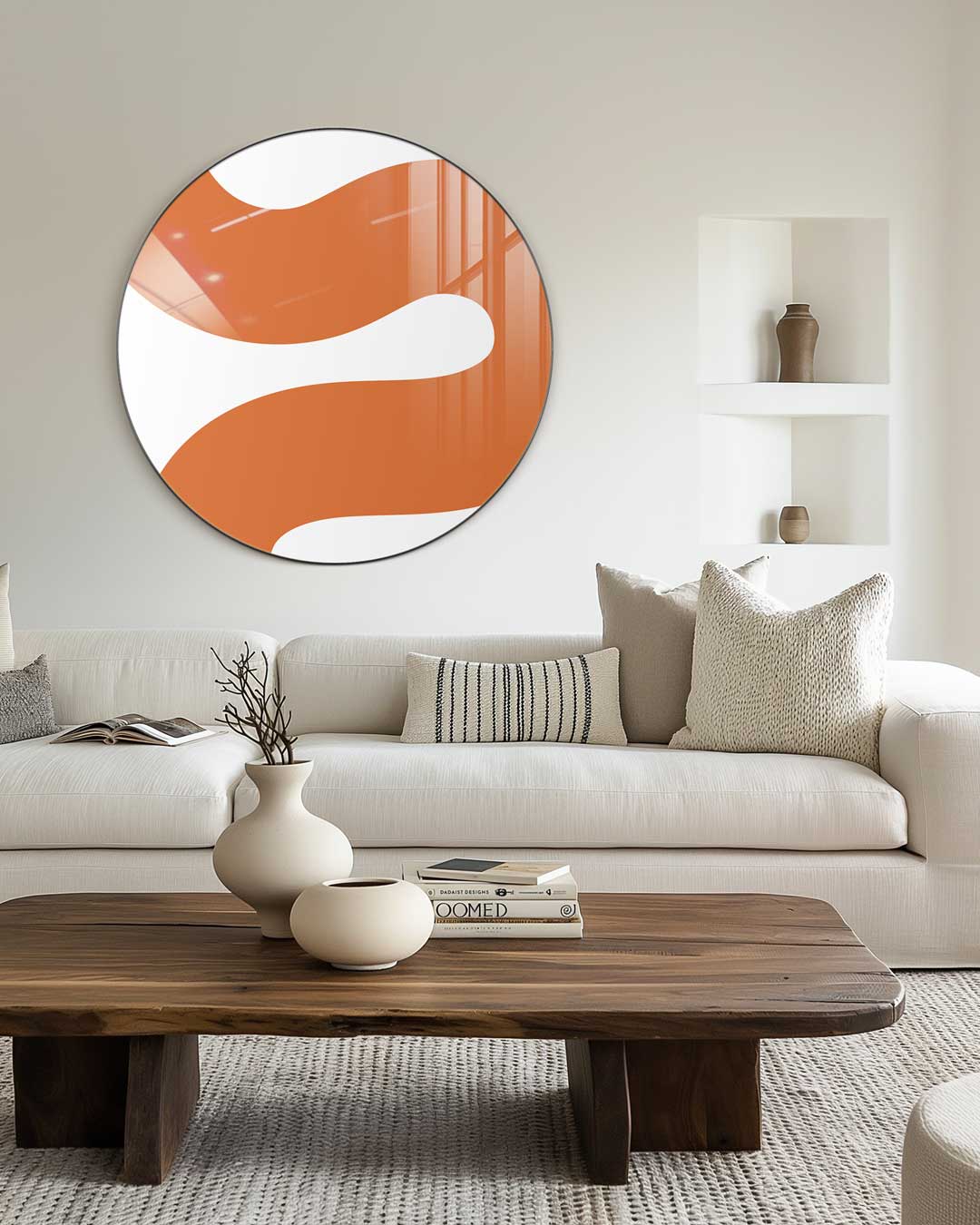 Moderne Oranje Muurcirkel-WallArtistic