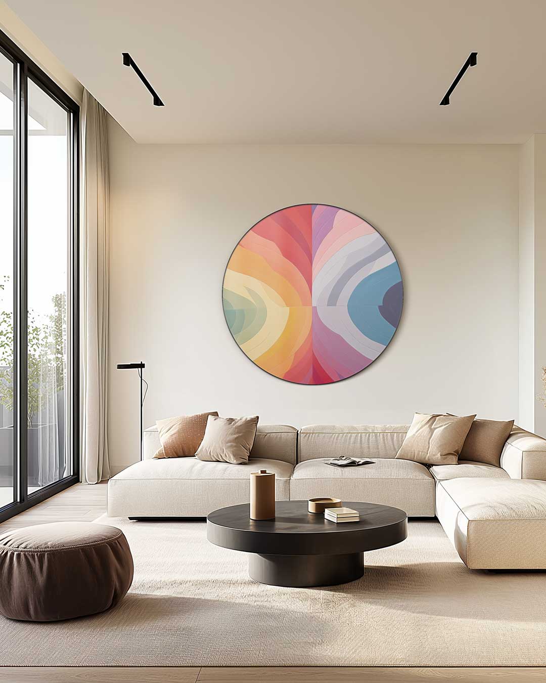 Kleurrijke Vleugjes Muurcirkel-WallArtistic