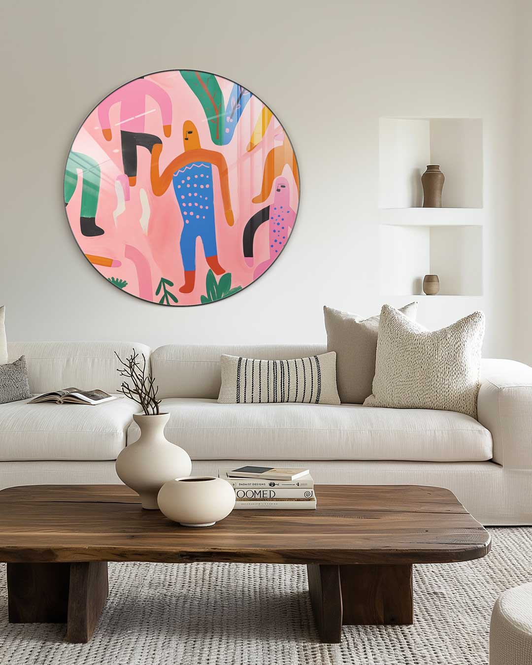 Kleurrijke Abstracte Figuren Muurcirkel-WallArtistic