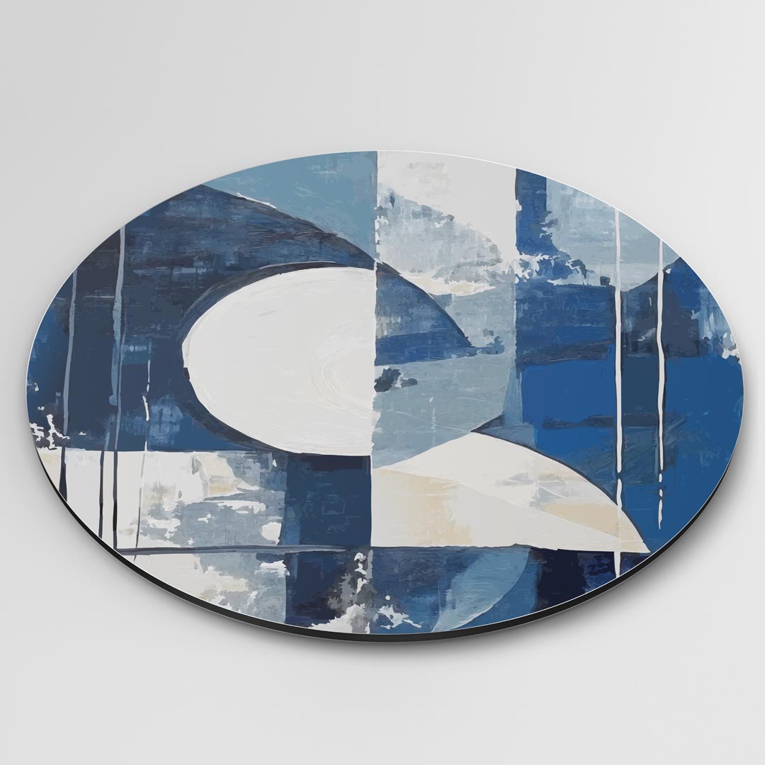 Abstracte Blauwe Muurcirkel-WallArtistic