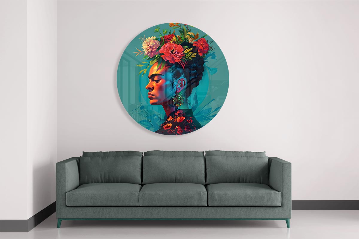 Kleurrijke Bloemenpracht Muurcirkel-WallArtistic