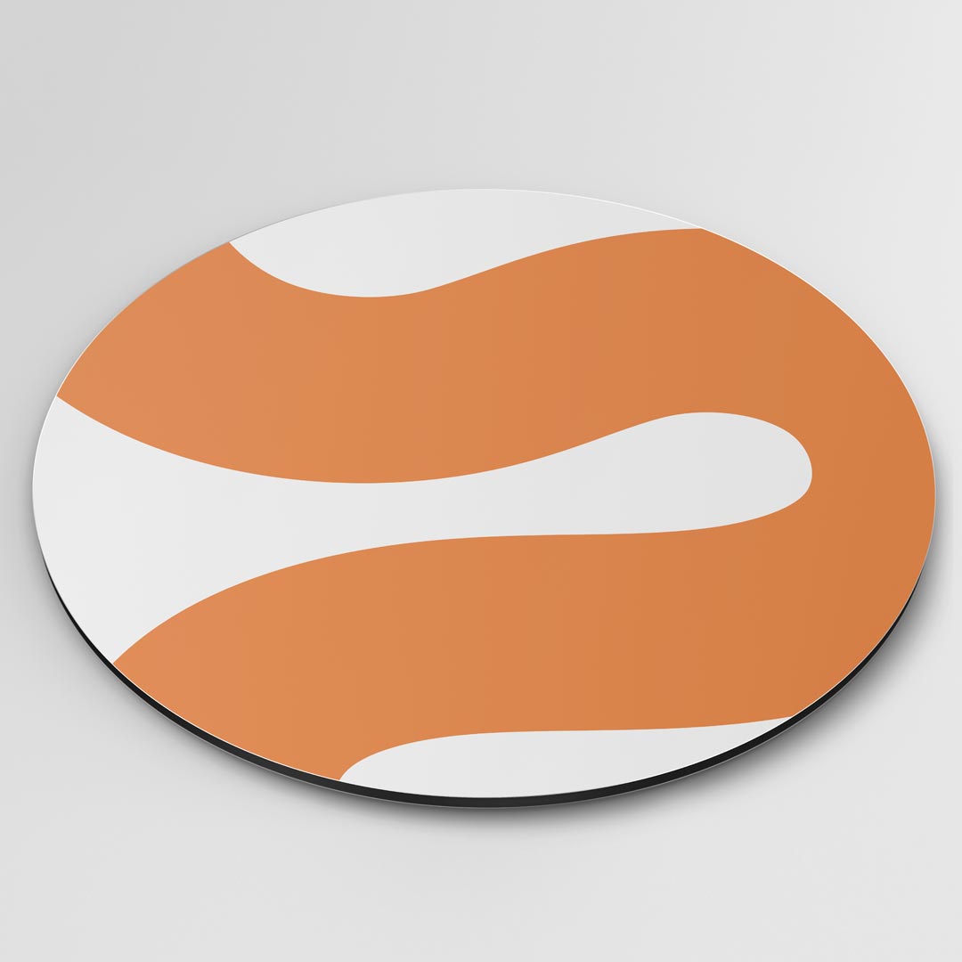 Moderne Oranje Muurcirkel-WallArtistic