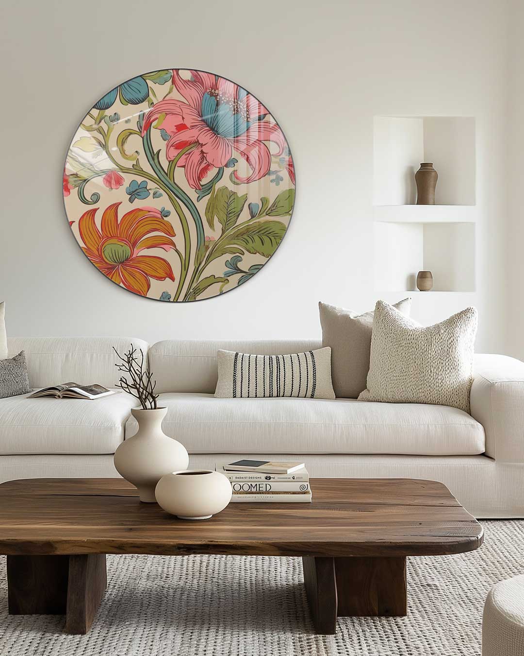 Kleurrijke Bloemenmuurcirkel-WallArtistic