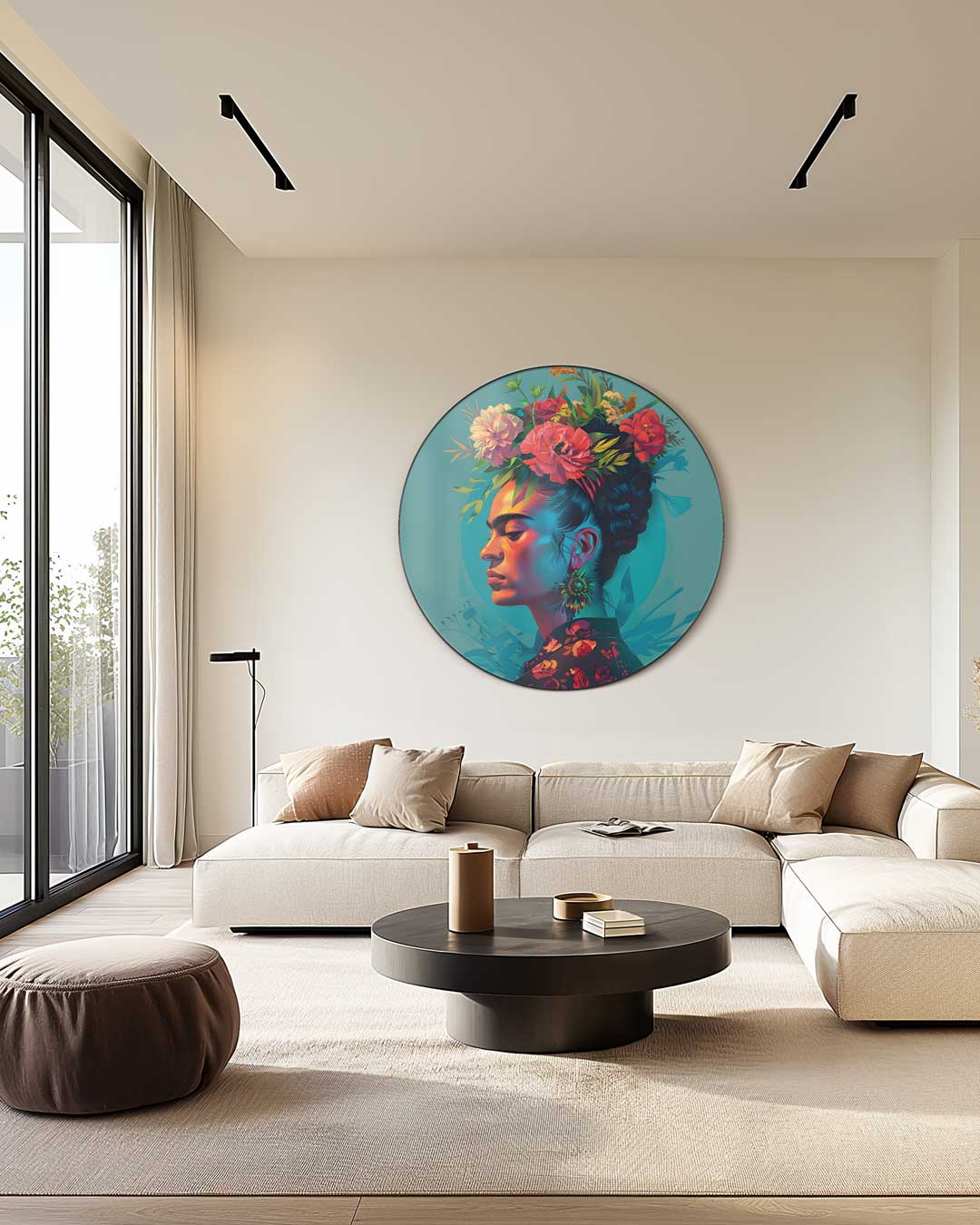 Kleurrijke Bloemenpracht Muurcirkel-WallArtistic