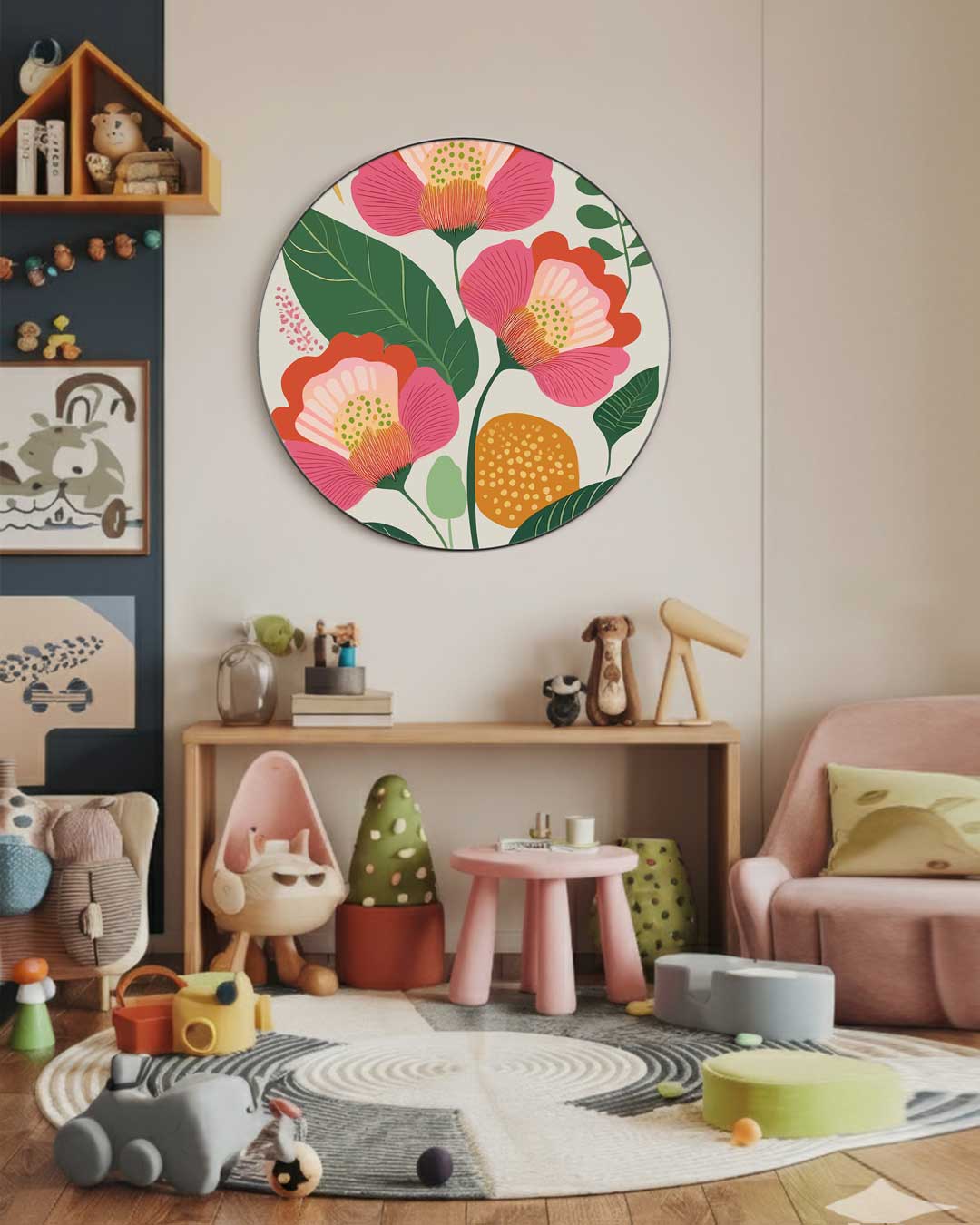 Bloemrijke Muurcirkel-WallArtistic