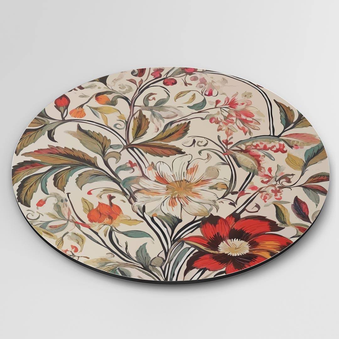Vintage Bloemenpracht Muurcirkel-WallArtistic