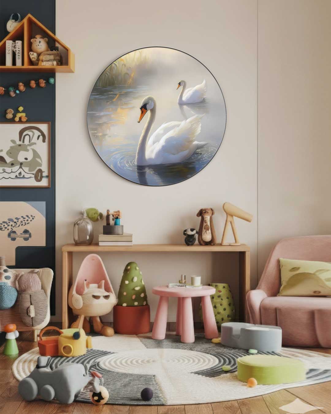 Elegante Zwammen Muurcirkel-WallArtistic