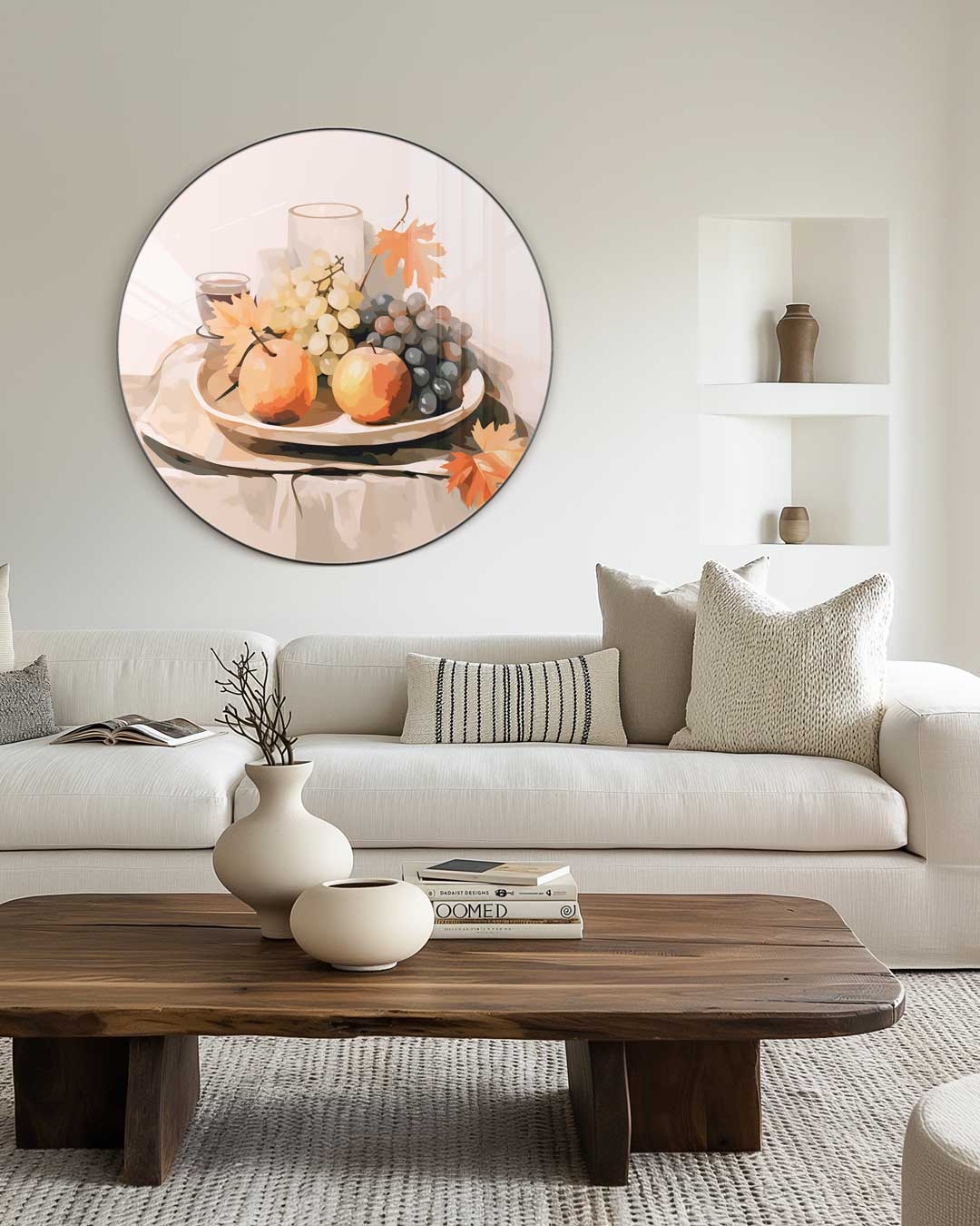 Herfstige Fruitschaal Muurcirkel-WallArtistic