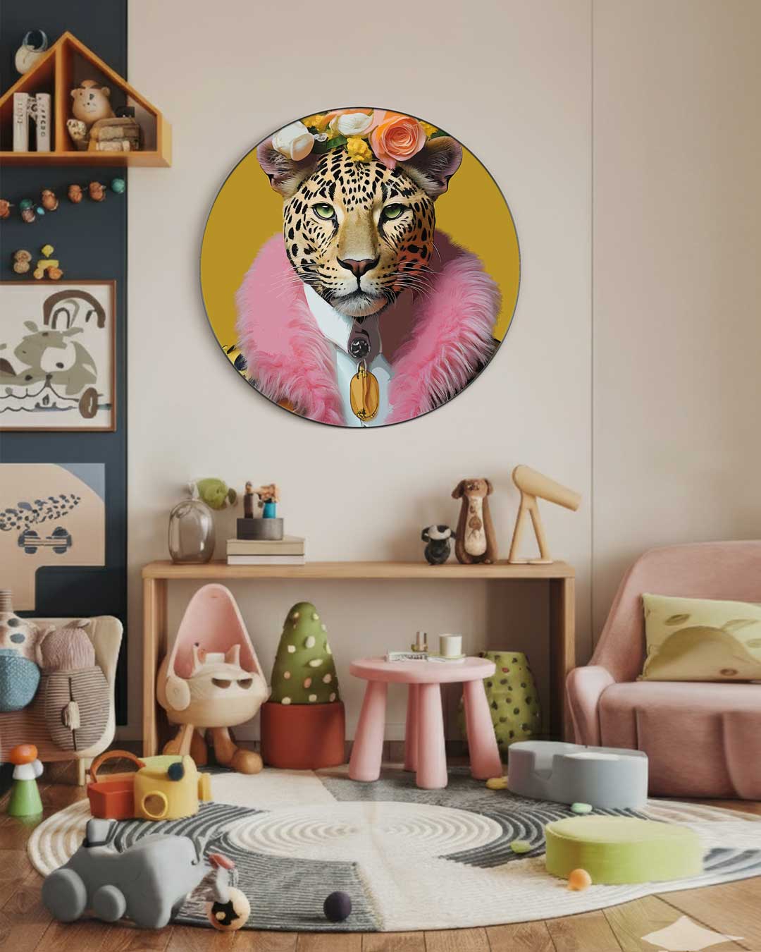 Stijlvolle Luipaard Muurcirkel-WallArtistic