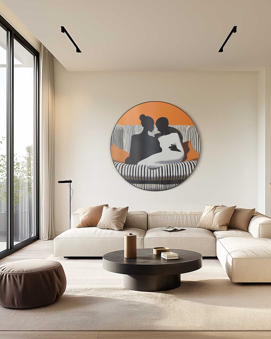 Stijlvolle Silhouetten Muurcirkel-WallArtistic