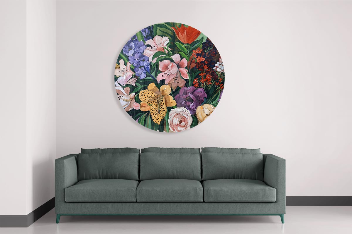 Bloemenpracht Muurcirkel-WallArtistic